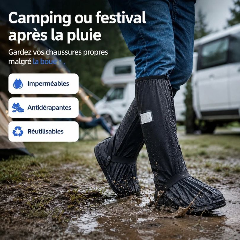 Camping ou festival après la pluie