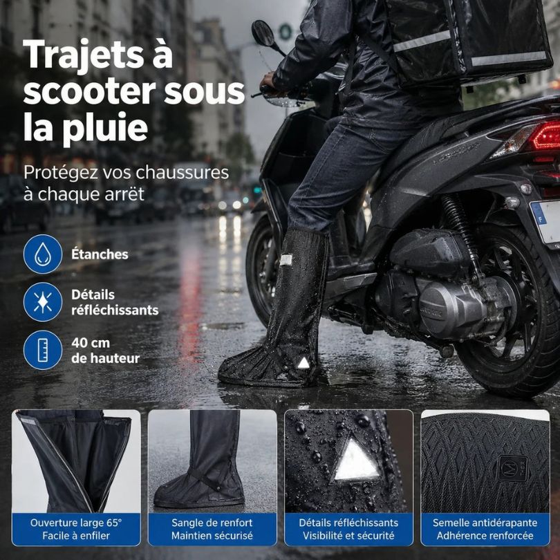 Trajets à scooter sous la pluie